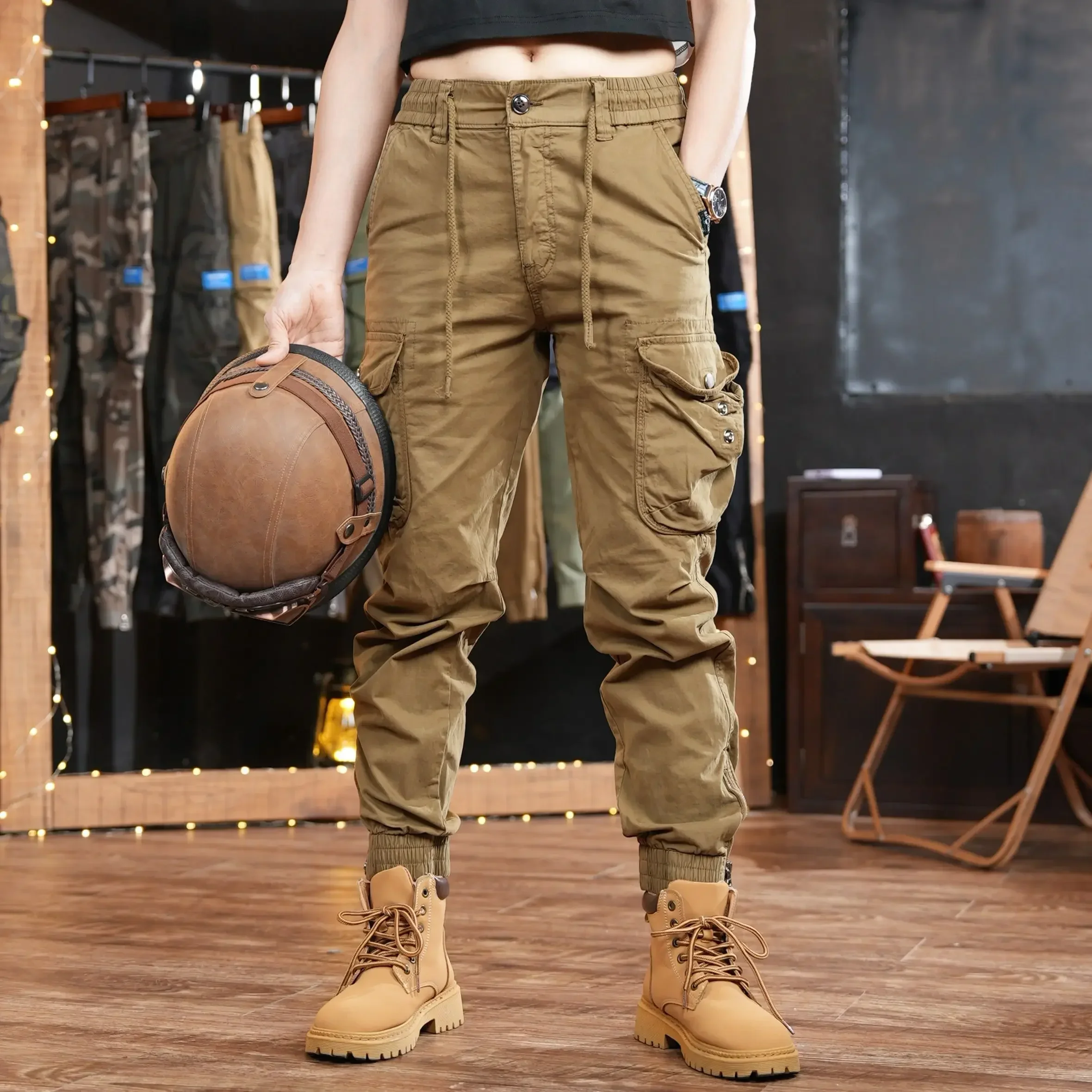 Woodworking Brand - Pantalon Cargo d'extérieur multi-poches pour hommes,